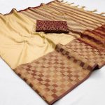 TRADITIONAL COTTON SILK JACQUARD BORDER WORK SAREE WITH UNSTITCHED BLOUSE PARTY WEAR WHOLESALE PRICE ETHNIC GARMENT 8 (2)