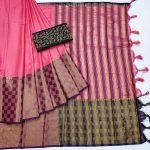 TRADITIONAL COTTON SILK JACQUARD BORDER WORK SAREE WITH UNSTITCHED BLOUSE PARTY WEAR WHOLESALE PRICE ETHNIC GARMENT9 (1)