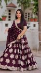 TRADITIONAL GEORGETTE EMBROIDERY SEQUENCE WORK LEHENGA CHOLI WITH DUPATTA PARTY WEAR WHOLESALE PRICE ETHNIC GARMENT (1)