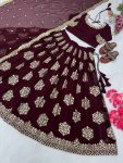 TRADITIONAL GEORGETTE EMBROIDERY SEQUENCE WORK LEHENGA CHOLI WITH DUPATTA PARTY WEAR WHOLESALE PRICE ETHNIC GARMENT (1)