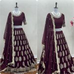 TRADITIONAL GEORGETTE EMBROIDERY SEQUENCE WORK LEHENGA CHOLI WITH DUPATTA PARTY WEAR WHOLESALE PRICE ETHNIC GARMENT (1)