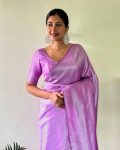 TRADITIONAL KUBERA PATTU SILK SILVER WEAVING WORK SAREE WITH UNSTITCHED BLOUSE PARTY WEAR WHOLESALE PRICE ETHNIC GARMENT (4)