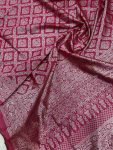 TRADITIONAL LICHI SILK WEAVING WORK SAREE WITH UNSTITCHED BLOUSE PARTY WEAR WHOLESALE PRICE ETHNIC GARMENT (4)