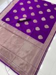 TRADITIONAL LICHI SILK ZARI WEAVING WORK SAREE WITH UNSTITCHED BLOUSE PARTY WEAR WHOLESALE PRICE ETHNIC GARMENT (4)