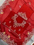 TREANDING RANGOLI SILK EMBROIDERY WORK SAREE WITH UNSTITCHED BLOUSE PARTY WEAR WHOLESALE PRICE ETHNIC GARMENT (5)