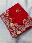 TREANDING RANGOLI SILK EMBROIDERY WORK SAREE WITH UNSTITCHED BLOUSE PARTY WEAR WHOLESALE PRICE ETHNIC GARMENT (5)