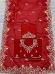TREANDING RANGOLI SILK EMBROIDERY WORK SAREE WITH UNSTITCHED BLOUSE PARTY WEAR WHOLESALE PRICE ETHNIC GARMENT (5)