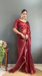 TRENDING BURBERRY SILK HANDMADE LACE WITH STONE WORK 1 MINUTE SAREE WITH UNSTITCHED BLOUSE PARTY WEAR WHOLESALE PRICE ETHNIC GARMENT (4)