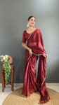 TRENDING BURBERRY SILK HANDMADE LACE WITH STONE WORK 1 MINUTE SAREE WITH UNSTITCHED BLOUSE PARTY WEAR WHOLESALE PRICE ETHNIC GARMENT (4)