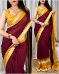 TRENDING CHIFFON WHITE ZARI BORDER SAREE WITH WHITE SEQUENCE WORK UNSTITCHED BLOUSE PARTY WEAR WHOLESALE PRICE ETHNIC GARMENT (4)