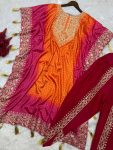 TRENDING CHINON SILK EMBROIDERY DIGITAL PRINTED KAFTAN WITH DHOTI PARTY WEAR WHOLESALE PRICE ETHNIC GARMENT (8)