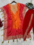 TRENDING CHINON SILK EMBROIDERY DIGITAL PRINTED KAFTAN WITH DHOTI PARTY WEAR WHOLESALE PRICE ETHNIC GARMENT (8)