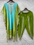 TRENDING CHINON SILK EMBROIDERY DIGITAL PRINTED KAFTAN WITH DHOTI PARTY WEAR WHOLESALE PRICE ETHNIC GARMENT (2)