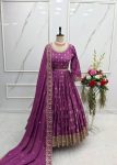 TRENDING CHINON SILK EMBROIDERY SEQUENCE WORK GOWN BOTTOM WITH DUPATTA PARTY WEAR WHOLESALE PRICE ETHNIC GARMENT (6)