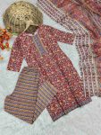 TRENDING COTTON BLEND PRINTED TOP BOTTOM WITH CHANDERI DUPATTA PARTY WEAR WHOLESALE PRICE ETHNIC GARMENT (6)