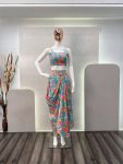 TRENDING CREPE SILK PRINTED MIRROR WORK TOP BOTTOM WITH KOTI PARTY WEAR WHOLESALE PRICE ETHNIC GARMENT (3)