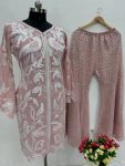TRENDING GEORGETTE CHINE SEQUENCE WORK TOP WITH SHARARA PARTY WEAR WHOLESALE PRICE ETHNIC GARMENT (5)