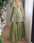 TRENDING GEORGETTE CHINE STITCH WORK TOP SHARARA WITH DUPATTA PARTY WEAR WHOLESALE PRICE ETHNIC GARMENT (3)