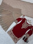 TRENDING GEORGETTE CODING SEQUENCE EMBROIDERY WORK TOP SHARARA WITH DUPATTA PARTY WEAR WHOLESALE PRICE ETHNIC GARMENT (2)