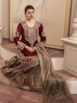 TRENDING GEORGETTE CODING SEQUENCE EMBROIDERY WORK TOP SHARARA WITH DUPATTA PARTY WEAR WHOLESALE PRICE ETHNIC GARMENT (2)