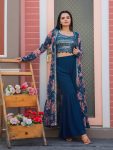 TRENDING GEORGETTE EMBROIDERY WORK CHOLI SHARARA WITH PRINTED SHRUG PARTY WEAR WHOLESALE PRICE ETHNIC GARMENT (1)