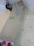 TRENDING GEORGETTE EMBROIDREY SEQUENCE WORK TOP BOTTOM WITH DUPATTA PARTY WEAR WHOLESALE PRICE ETHNIC GARMENT (2)