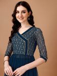 TRENDING GEORGETTE FOIL PRINTED LACE WORK TOP BOTTOM WITH DUPATTA PARTY WEAR WHOLESALE PRICE ETHNIC GARMENT (12)