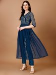 TRENDING GEORGETTE FOIL PRINTED LACE WORK TOP BOTTOM WITH DUPATTA PARTY WEAR WHOLESALE PRICE ETHNIC GARMENT (12)