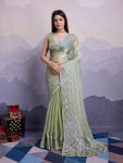 TRENDING JIMMY CHOO EMBROIDERY SEQUENCE WORK SAREE WITH UNSTITCHED BLOUSE PARTY WEAR WHOLESALE PRICE ETHNIC GARMENT (10)