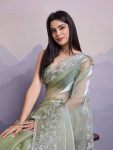 TRENDING JIMMY CHOO EMBROIDERY SEQUENCE WORK SAREE WITH UNSTITCHED BLOUSE PARTY WEAR WHOLESALE PRICE ETHNIC GARMENT (10)