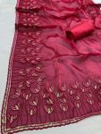 TRENDING JIMMY CHOO EMBROIDERY SEQUENCE WORK SAREE WITH UNSTITCHED BLOUSE PARTY WEAR WHOLESALE PRICE ETHNIC GARMENT (3)