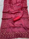 TRENDING JIMMY CHOO EMBROIDERY SEQUENCE WORK SAREE WITH UNSTITCHED BLOUSE PARTY WEAR WHOLESALE PRICE ETHNIC GARMENT (3)