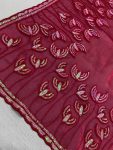 TRENDING JIMMY CHOO EMBROIDERY SEQUENCE WORK SAREE WITH UNSTITCHED BLOUSE PARTY WEAR WHOLESALE PRICE ETHNIC GARMENT (3)