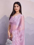 TRENDING JIMMY CHOO EMBROIDERY SEQUENCE WORK SAREE WITH UNSTITCHED BLOUSE PARTY WEAR WHOLESALE PRICE ETHNIC GARMENT (4)