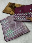 TRENDING JIMMY CHOO SEQUENCE THREAD EMBROIDERY WORK SAREE WITH UNSTITCHED BLOUSE PARTY WEAR WHOLESALE PRICE ETHNIC GARMENT (3)