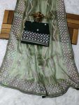 TRENDING JIMMY CHOO SEQUENCE THREAD EMBROIDERY WORK SAREE WITH UNSTITCHED BLOUSE PARTY WEAR WHOLESALE PRICE ETHNIC GARMENT (2)