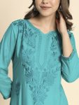TRENDING LIVA RAYON LUCKNOWI CHIKANKARI WORK ONLY KURTI PARTY WEAR WHOLESALE PRICE ETHNIC GARMENT (14)