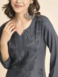 TRENDING LIVA RAYON LUCKNOWI CHIKANKARI WORK ONLY KURTI PARTY WEAR WHOLESALE PRICE ETHNIC GARMENT (5)