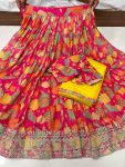 TRENDING ORGANZA PRINTED EMBROIDERY WORK LEHENGA CHOLI WITH DUPATTA PARTY WEAR WHOLESALE PRICE ETHNIC GARMENT (9)