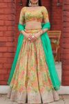 TRENDING ORGANZA PRINTED EMBROIDERY WORK LEHENGA CHOLI WITH DUPATTA PARTY WEAR WHOLESALE PRICE ETHNIC GARMENT (18)