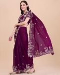 TRENDING RANGOLI SILK MULTI THREAD CODING WORK SAREE WITH UNSTITCHED BLOUSE PARTY WEAR WHOLESALE PRICE ETHNIC GARMENT (1)