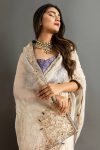 TRENDING SOFT JIMMY CHOO EMBROIDERY SEQUENCE WORK SAREE WITH UNSTITCHED BLOUSE PARTY WEAR WHOLESALE PRICE ETHNIC GARMENT (7)