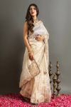 TRENDING SOFT JIMMY CHOO EMBROIDERY SEQUENCE WORK SAREE WITH UNSTITCHED BLOUSE PARTY WEAR WHOLESALE PRICE ETHNIC GARMENT (7)