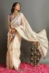 TRENDING SOFT JIMMY CHOO EMBROIDERY SEQUENCE WORK SAREE WITH UNSTITCHED BLOUSE PARTY WEAR WHOLESALE PRICE ETHNIC GARMENT (7)