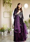 TRENDING VISCOSE VELVET EMBROIDERY WORK TOP PALAZZO WITH DUPATTA PARTY WEAR WHOLESALE PRICE ETHNIC GARMENT (4)