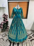 WEDDING WEAR GEORGETTE SEQUENCE EMBROIDERY WORK TOP LEHENGA WITH DUPATTA PARTY WEAR WHOLESALE PRICE ETHNIC GARMENT (15)