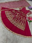WEDDING WEAR GEORGETTE SEQUENCE EMBROIDERY WORK TOP LEHENGA WITH DUPATTA PARTY WEAR WHOLESALE PRICE ETHNIC GARMENT (3)