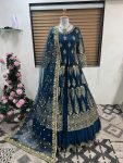 WEDDING WEAR GEORGETTE SEQUENCE EMBROIDERY WORK TOP LEHENGA WITH DUPATTA PARTY WEAR WHOLESALE PRICE ETHNIC GARMENT (7)