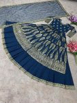 WEDDING WEAR GEORGETTE SEQUENCE EMBROIDERY WORK TOP LEHENGA WITH DUPATTA PARTY WEAR WHOLESALE PRICE ETHNIC GARMENT (7)