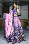 ATTRACTIVE ART SILK PRINT WITH GOTA PATTI WORK LEHENGA CHOLI WITH DUPATTA FESTIVAL WEAR WHOLESALE PRICE ETHNIC GARMENT (7)